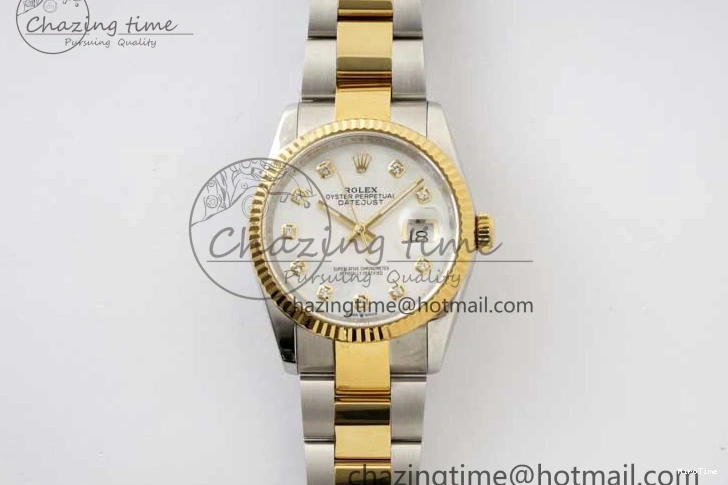 MiroTime 1231 DateJust 36mm SS YG DIWF 1:1 Best Edition 904L Steel White MOP Diamonds Dial on Oyster Bracelet SA Packable 2316